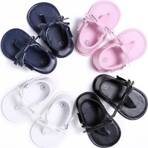 Baby Girl Summer Flip-flops Bowknot Sandals Infant Girls Soft Sole Shoes Prewalker Sandwich Sandals