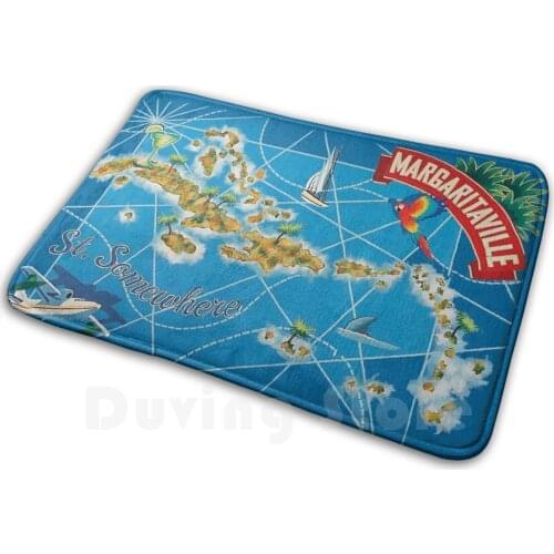 Margaritaville St. Somewhere Map Soft Non-Slip Mat Rug Carpet Cushion Margaritaville St Somewhere Tropical Jimmy Buffet