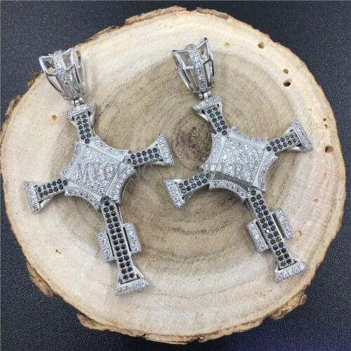 MY0752 Micro Pave CZ Zirconia Cross Pendant, Zircon Pave Silver Plated Copper Charm,Designed Cubic Cross Pendant Findings