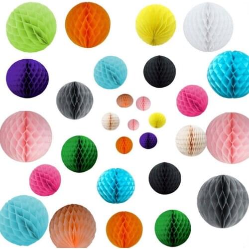 25cm Multiple colors Honeycomb Balls Paper Flower Christmas Lantern Ball Birthday Party Baby Show Supplies Wedding decorate