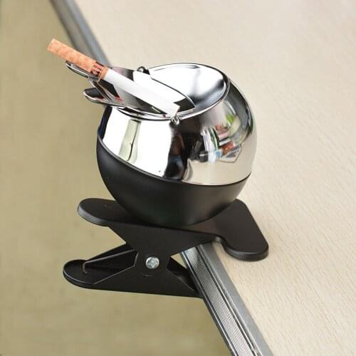 Fashion metal belt clip table ashtray bar KTV Office ashtray creative large personality with cover