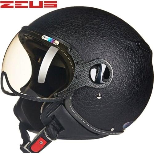 Retro Genuine Motorcycle Helmets Vintage DOT Approve Men Women Fashion Bike Scooter Four Seasons Helmet 210c