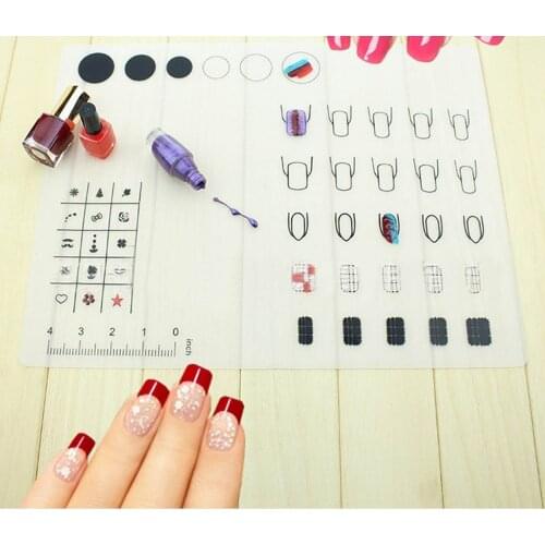 Washable Reusable Silicone Nail Art Nail Coloring Printing Practice Workspace Stamping Plate Mat Table Transfer Tools