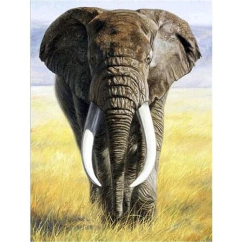 Dpsprue Full 5D DIY Square/Round Drill Diamond Painting "Animal Elephant" Diamond Embroidery Cross Stitch 3D Decor Gift DF218