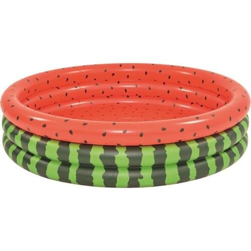 Inflatable Paddling Pool,Kiddie Swimming Pool,3-Ring Watermelon Bathing Pool For Kids Splashing Fun Outside,Garden,Etc
