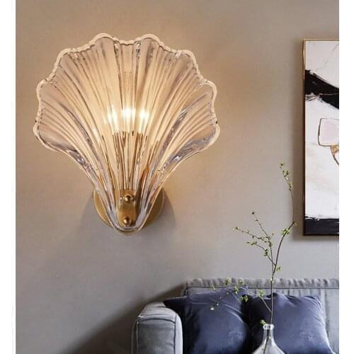 Shell wall lamp Nordic postmodern simple light luxury bedroom room bedside simple creative personalized fashion wall lamp