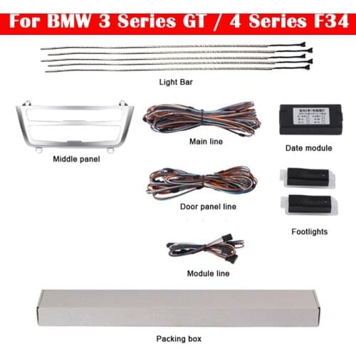 For BMW Car Neon Interior Door 3 Series GT F34 4 Series F32 F33 Ambient Light 2013-2018 9-color Atmosphere LED Strip Lamp