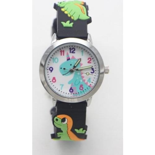 New Arrival 3D Cartoon Silicone Luminous Clock Dinosaur Kids Watch Childrens Girls Boys Students Christmas Relogio