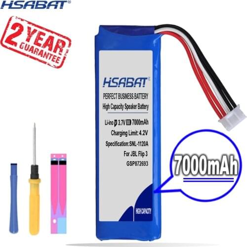 New Arrival [ HSABAT ] 7000mAh Replacement Battery for JBL Flip 3 Flip 3 GRAY GSP872693