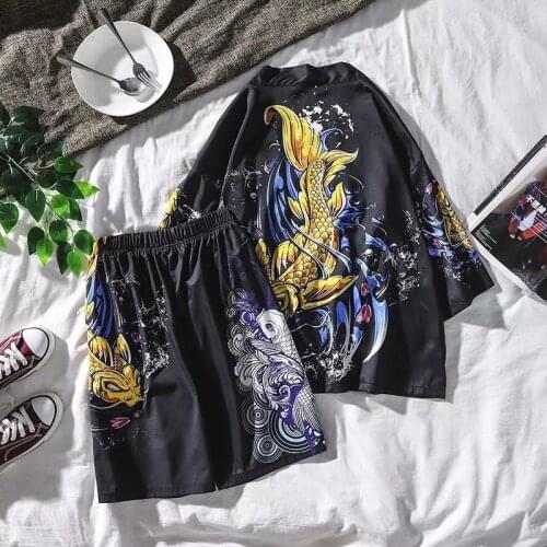 Pajamas Mens Yukata Men Summer Boho Kimonos Shorts Beach Suit Haori Asian Clothes Kimono Cardigan Men Japanese sexy robe new