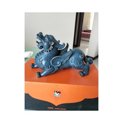 Bring in wealth and treasure # home Money Drawing efficacious Talisman -TOP Retro dragon PI XIU FENG SHUI Brass statue S SIZE