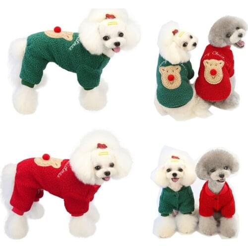 New Christmas Pet Autumn And Winter Models, Warm And Thick Clothes Christmas Dog Clothes