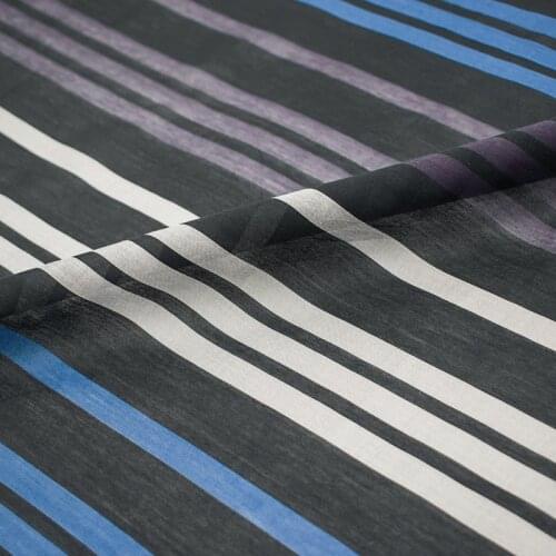 Blue And White Stripes Printed Cotton Silk Fabric For Dress Tissus Au MÈTre Telas Por Metro Tissu Vestidos Sewing Tela Ткани DIY