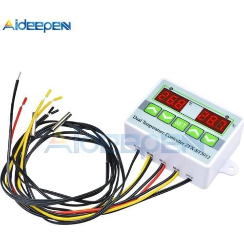 ST3012 DC 24V LED Digital Thermostat Temperature Controller Regulator Incubator Heating Cooling Control Meter Red Red Display