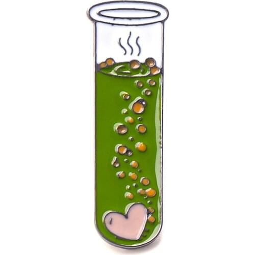 Test Tube Shape Pins Brooches Cute Pin Women Party Trendy Jewelry Gift for Enamel Pins Medical Chemistry Biology Student Brooch