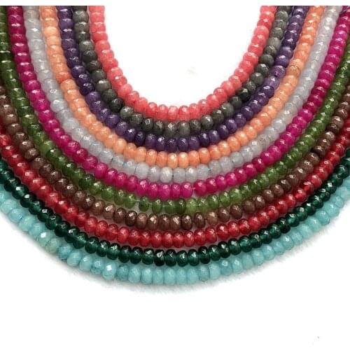 U pick!Multi Jad e Bead,Red Pink Green Jad e Beads 5x8mm Faceted Roundel Gem stone Loose Beads,Spacer bead for jewelry 15.5"/pcs