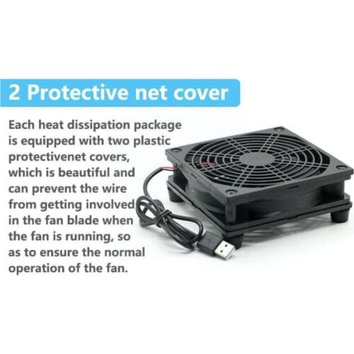 Convenient Durable Router Cooling Fan Frame TV Set-top ABS Cooling Material Modem Router USB Box Cooling Cooling Fan Fan Fr J8P7