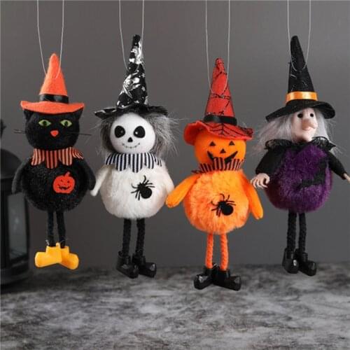 Halloween Decor Hanging Ornaments Scaring Pumpkin Witch Cat Skeleton Round Body Belly Drop Decoration Dolls Kids Children Gift
