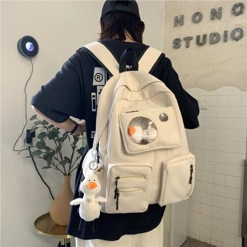 New waterproof nylon ladies backpack high school students multi-pocket school bag large capacity travel leisure backpack unisex