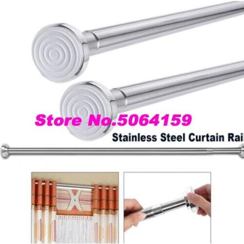 Stainless Steel Bathroom Bar Curtain Hanging Bar Curtain Rod Telescopic Bar Spring Shower Curtain Rod Free Installation Drilling