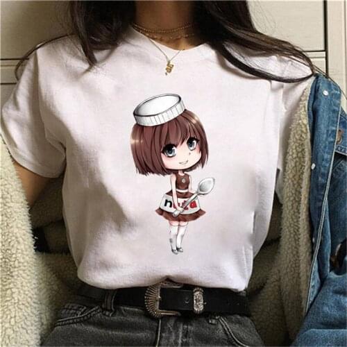 Cute Nutella Girl Print Women Clothes Female Summer Graphic T Shirts 90s Harajuku Ullzang Cartoon Tshirt Korean Style T-shirt