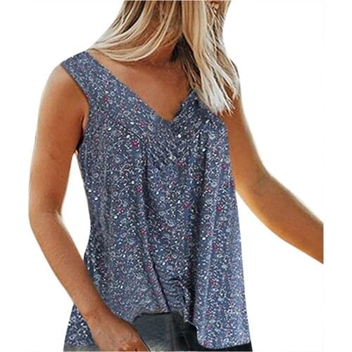 Plus Size 7XL T Shirt Women Fashion V-neck Floral Print Sleeveless Short Slim Tank Tops T-shirt femme Blouse футболка оверсайз