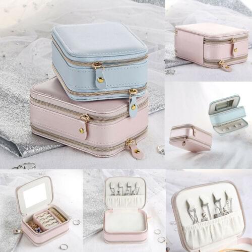 PU Jewelry Box Jewelry Organizer Necklace Bracelet Earring Case Holder Gift Portable Travel Jewelry Organizer Ornament Case