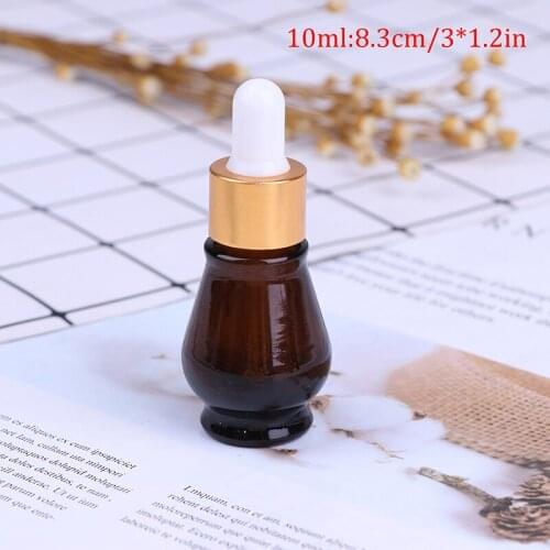1PCS 10ml Brown Amber Glass/Plastic Dropper Bottle Essential Oil Perfume Bottles Empty Container Travel Refillable Bottle