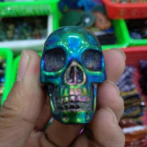 2inch Angel rainbow halo quartz crystal skull