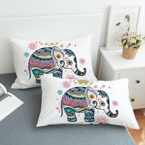 2pcs/set Boho Bedding Pillowcases Elephant Geometric Pillowcase Queen Sleeping Pillow Cover Free Shipping Multi-Patterns