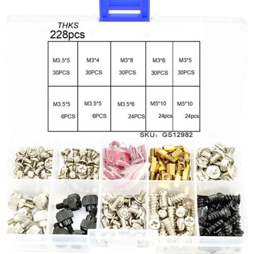 228Pcs Computer Repair Parts Screw Nut Classification Set for Computer Mobile Phone Product Repair Configuration Screws