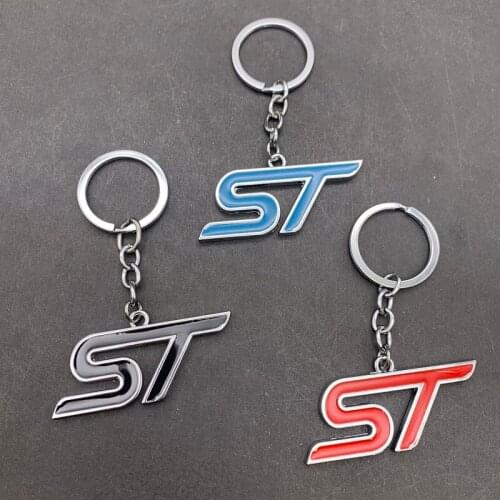 3D Metal Car Logo Keychain Keyring Key Ring Holder for Ford ST Logo Fiesta Ecosport 2009-2015 Focus2 Focus3 Mondeo Kuga MK2 MK 3