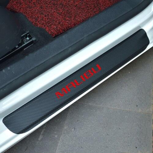 4DCarbon Fiber Car Door Welcome Pedal Film Stickers Anti Scratch None Slip Door Sill Guard Lnterior Scuff For CHEVROLET MALIBU
