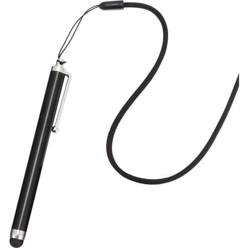 5pcs Metal 9mm Silicone Capacitive Touch Screen Pen Stylus with Anti-lost Lanyard for Phone Tablet