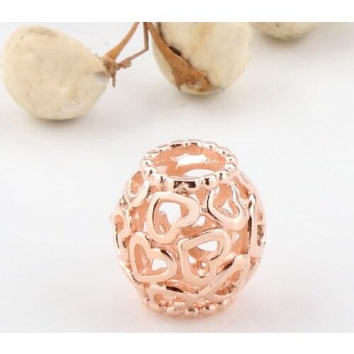 Bewill S925 Sterling Silver Opens The Charm Of Your Heart Beaded Hollow Heart-shaped Accessories