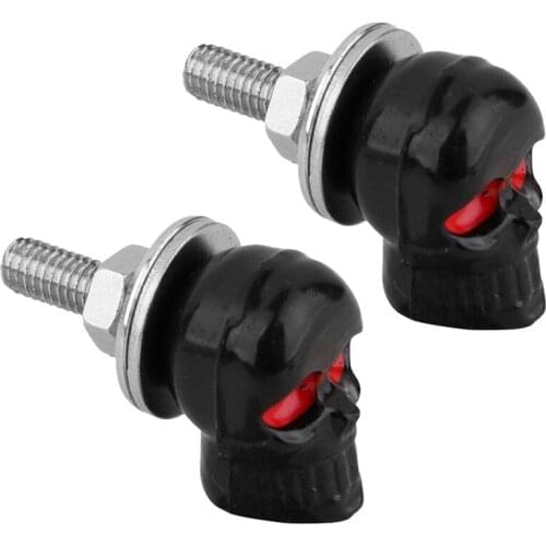 BMBY-1 Pair Motorcycle Skull Number Plate Frame Screws Fitting Screw Black