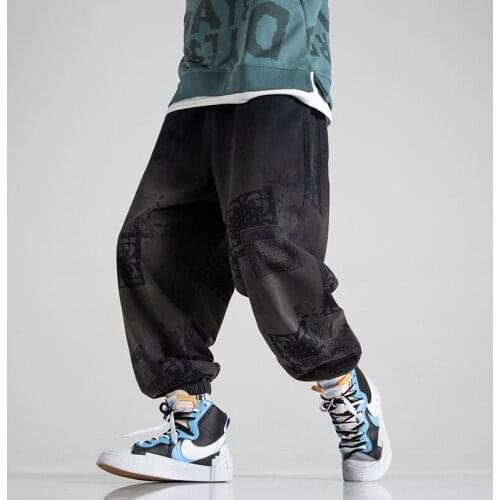 New Men’s Streetwear Cotton Joggers Pants 2021 Man Hip Hop Harem Pants Pockets Sweatpants Male Black Trousers Oversized 5XL