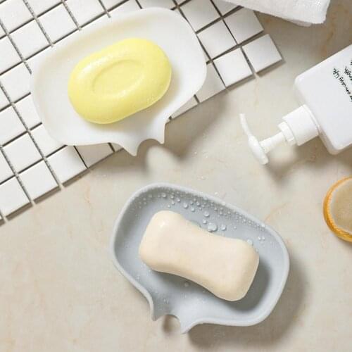 Sponge Holder Bathroom Storage Rack Drain Soap Box Portable Non-Slip Sponge Drain Tray Shower Soap Dish Plate Holder
