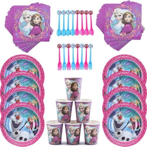 Disney Frozen Elsa And Anna Princess Baby shower girl Party Decoration Cup Plate Tablecloth Birthday Party Supplies Dinner Set