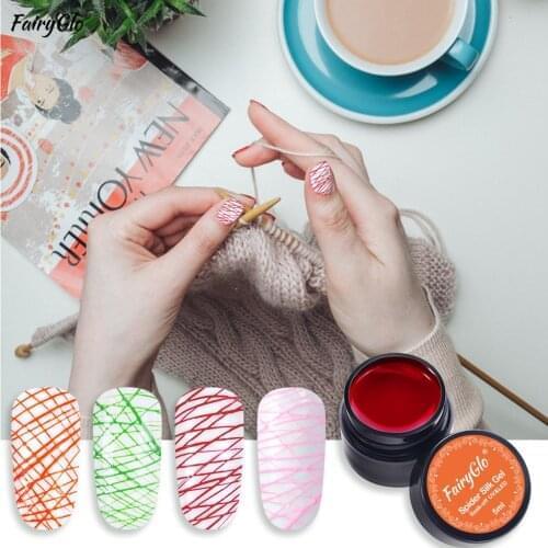 FairyGlo 5ML Wire Drawing Silk Nail Lacquer Painting Gel Varnish Pulling Silk Spider Gel Creative Nail Art Gel Nail Polish