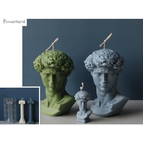 Candle Molds for Candle Making Roman Pillar Silicone Mold David Mold Resin Molds Beeswax Candles Diy Plaster Mold Fondant Molds
