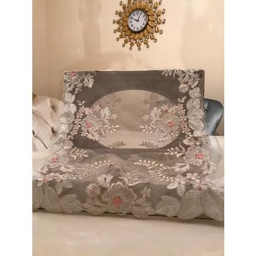 Fransız Tülü Pembe Işlemeli Lüks Salon Takımı