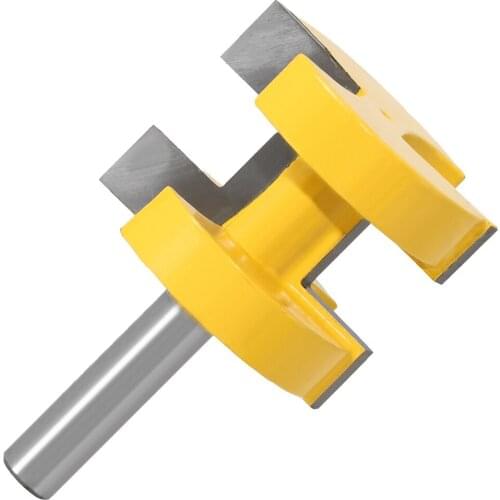 Citop 2pcs 8MM Shank T-Slot Large Square Tooth Tenon Milling Cutter Carving Knife Router Bits Wood Tool for Woodworking