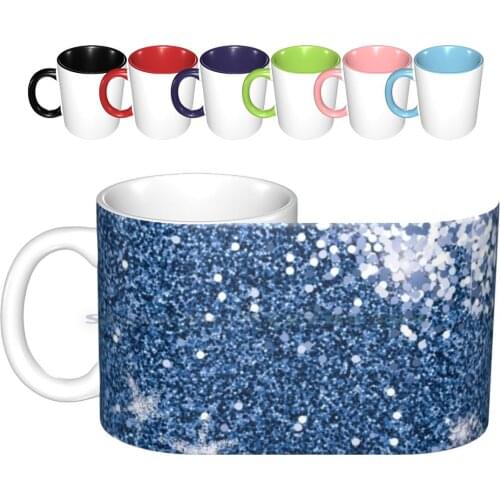 Pantone Classic Blue 2020 Glitter Pattern Print Ceramic Mugs Coffee Cups Milk Tea Mug Flores A Line Pantone 2020 Classic Blue