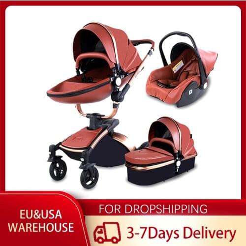 New Baby Stroller 3 In 1 Portable Pram Lightweight High Landscape Aluminum Frame With Carseat For Newborn Hot Sale EU