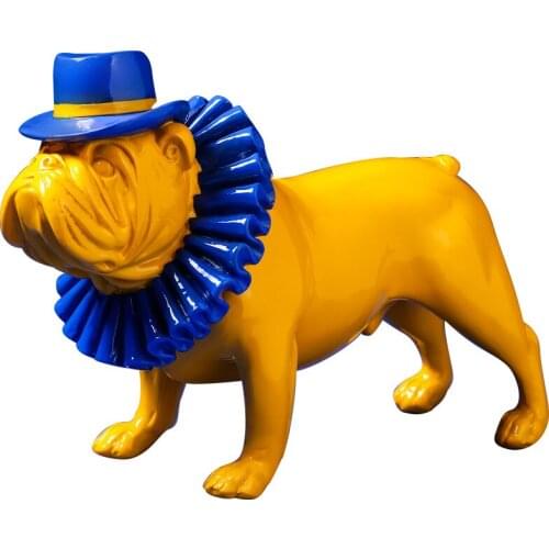 Creative Animal Resin Ornaments Cute Shar Pei Bulldog Crafts Living Room Entrance Office Study Room TV Cabinet Decoration
