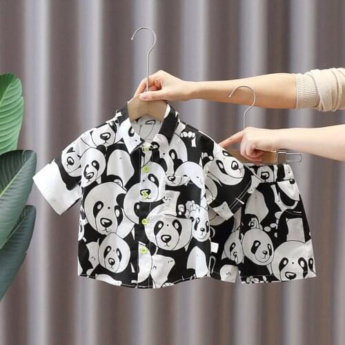 Summer Children Baby Girls Boys Clothes Infant Full Printe Shirt Shorts 2pcs/sets Kids Cotton Toddler Costume 1 2 3 4 5 YEARS