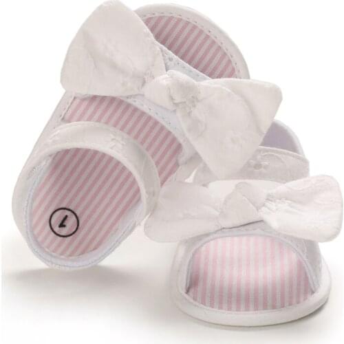 Infant Girls Summer Sandals with Flower Soft Sole Newborn Toddler First Walker Crib Dress Shoes