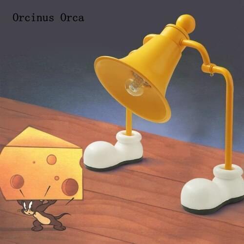 Cartoon creative yellow bell person desk lamp Boy Girl Bedroom childrens room lamp lovely decoration desk lamp