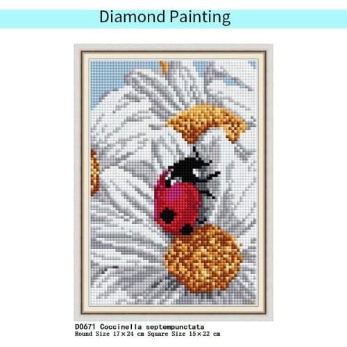 Diamond Embroidery Kits Tool 5D DIY Full Drill Coccinella Septempunctata Diamond Painting Square Round Home Decor Special Shaped
